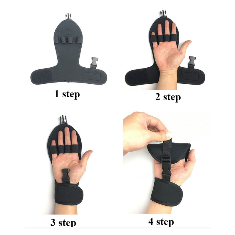 One-Size-Fits-All Rehabilitation Hand Brace - One Pair - Stroke or Finger Weakness - Polyester Spandex