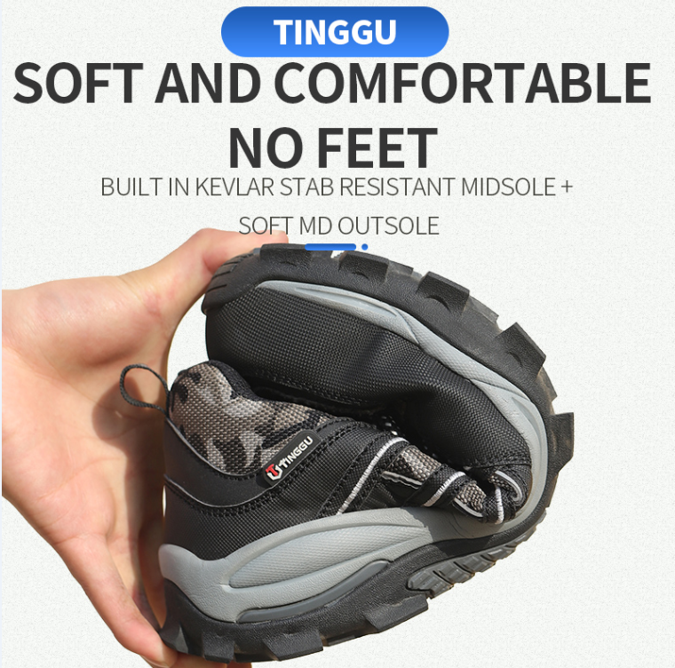 Trendy Hiking Shoes Smash-proof and Anti-stab Mode Sole Safety Shoes Outdoor Rock Climbing Shoes
