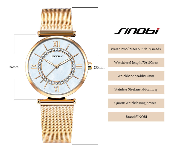 Geneva ladies watch with diamonds for elegant parties