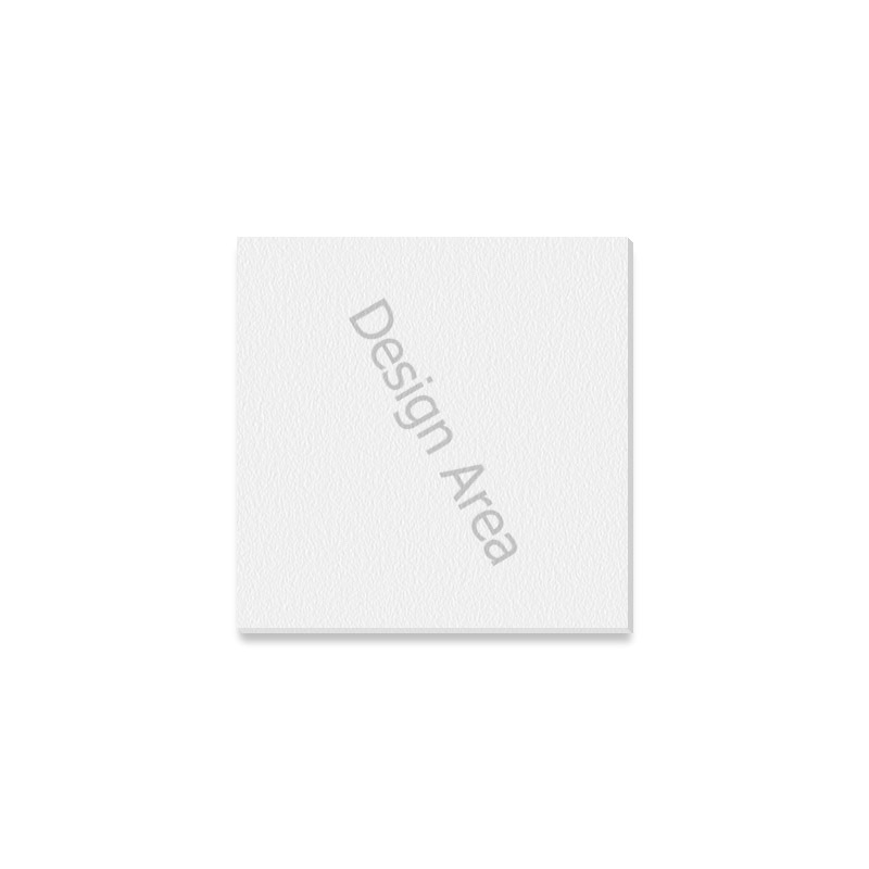 4x4 inch Canvas Print, white canvas with Design Area text, artist quality ultra-thick cotton canvas