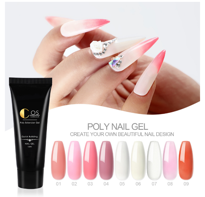 Professional poly nail gel kit uv gel nail kits with lamp all for manicure nail kit set nail art decorations nail kit