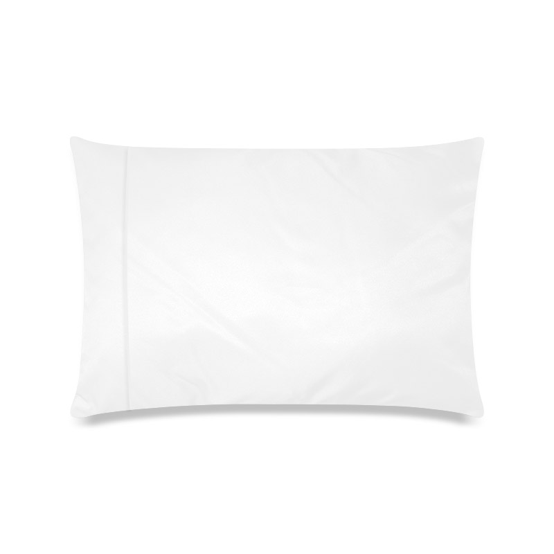 White zippered pillowcase, 20x30 inches, made of cotton-polyester, perfect for custom designs.