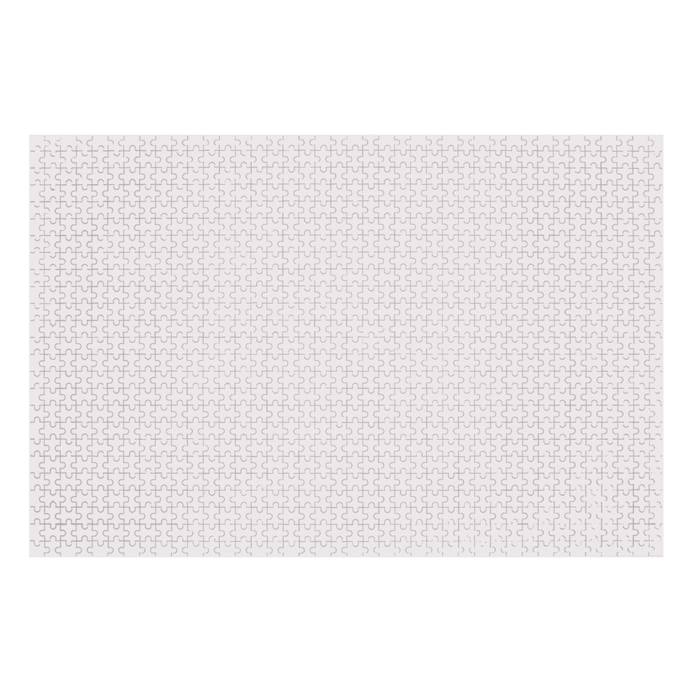 Unassembled 1000-piece wooden photo puzzle, ready for custom photo printing
