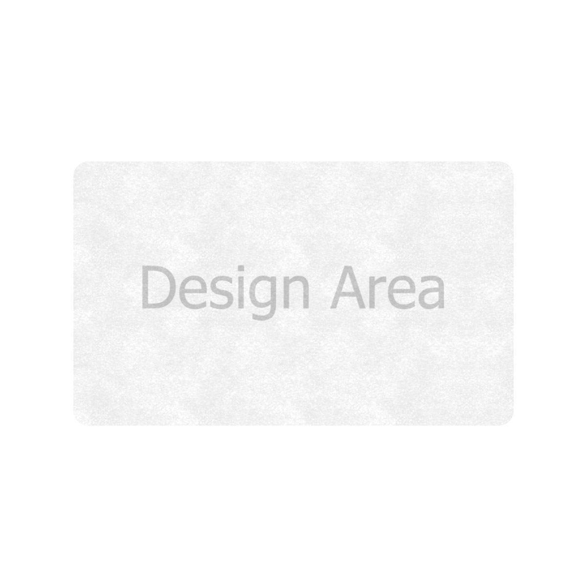 White doormat with Design Area text, for customization. 30x18 inch, plush and sponge material.
