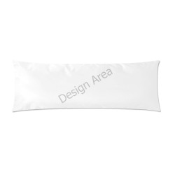 White custom zippered pillow case, 21x60 inch, soft cotton-polyester blend, Design Area