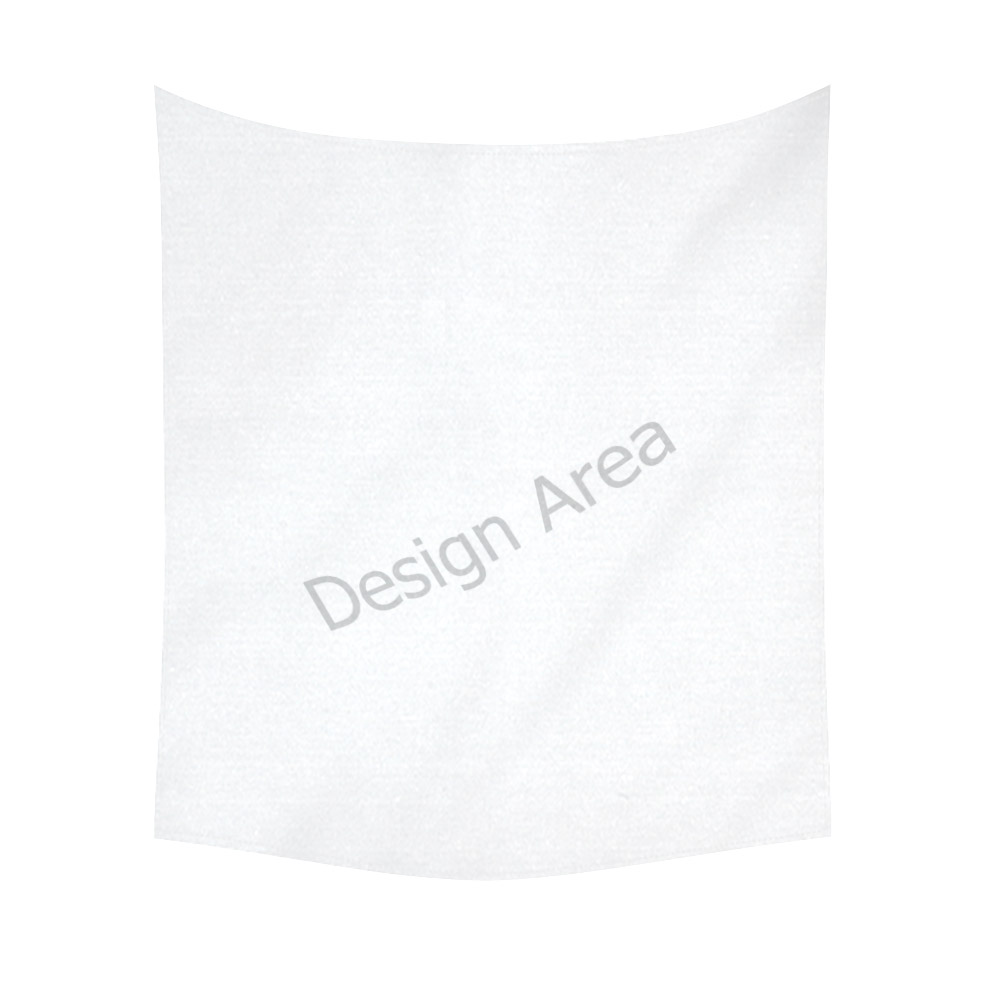 White cotton linen wall tapestry with Design Area, 51x60 inches, ideal for custom printing and branding.