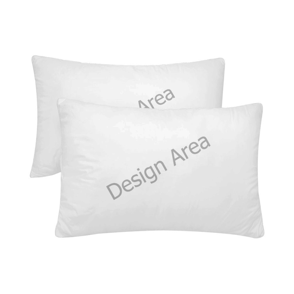 White custom pillowcases set of 2, 20x30 inches, "Design Area" printed, bedroom decor