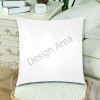 Customizable 18x18 inch white pillow cover set of 2, cotton blend, with 'Design Area'.