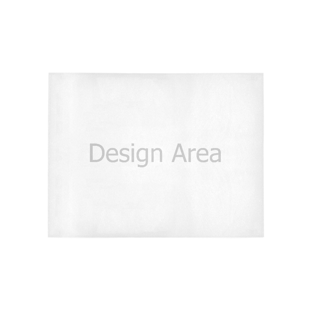 White area rug with 'Design Area' text, stain resistant 5'3''x4' for decor