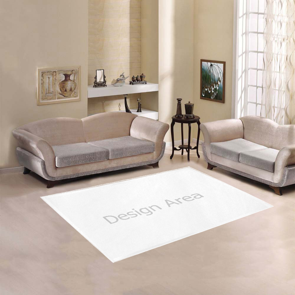 Area rug in a modern living room, featuring a white design with the words 'Design Area' on it. Perfect for decor.