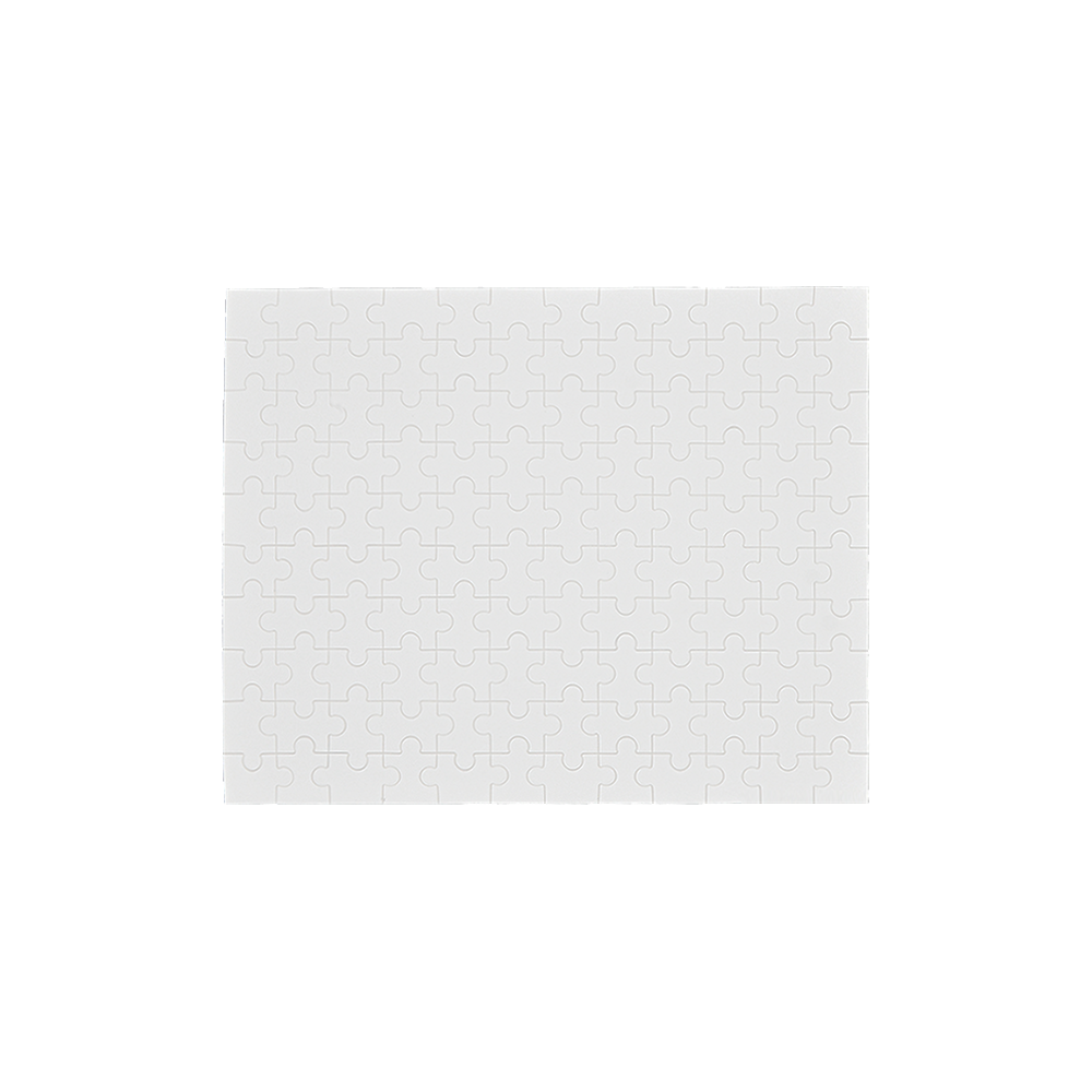 Assembled 120-Piece Wooden Photo Puzzle, ready to display. Gray, rectangular shape.