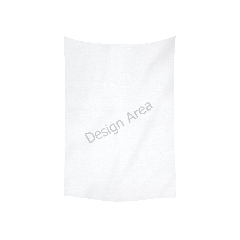 White cotton linen tapestry with Design Area, suitable for decor or table, 40x60 inch