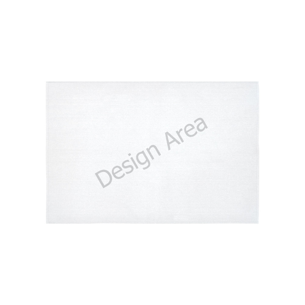 White cotton linen wall tapestry with 'Design Area' for custom designs, 80x60 inches, Inkedjoy