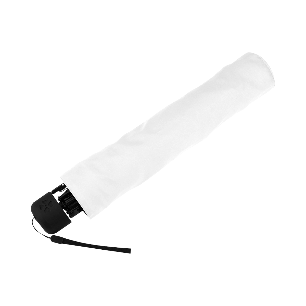 White Anti-UV Foldable Umbrella, compact and portable, black handle
