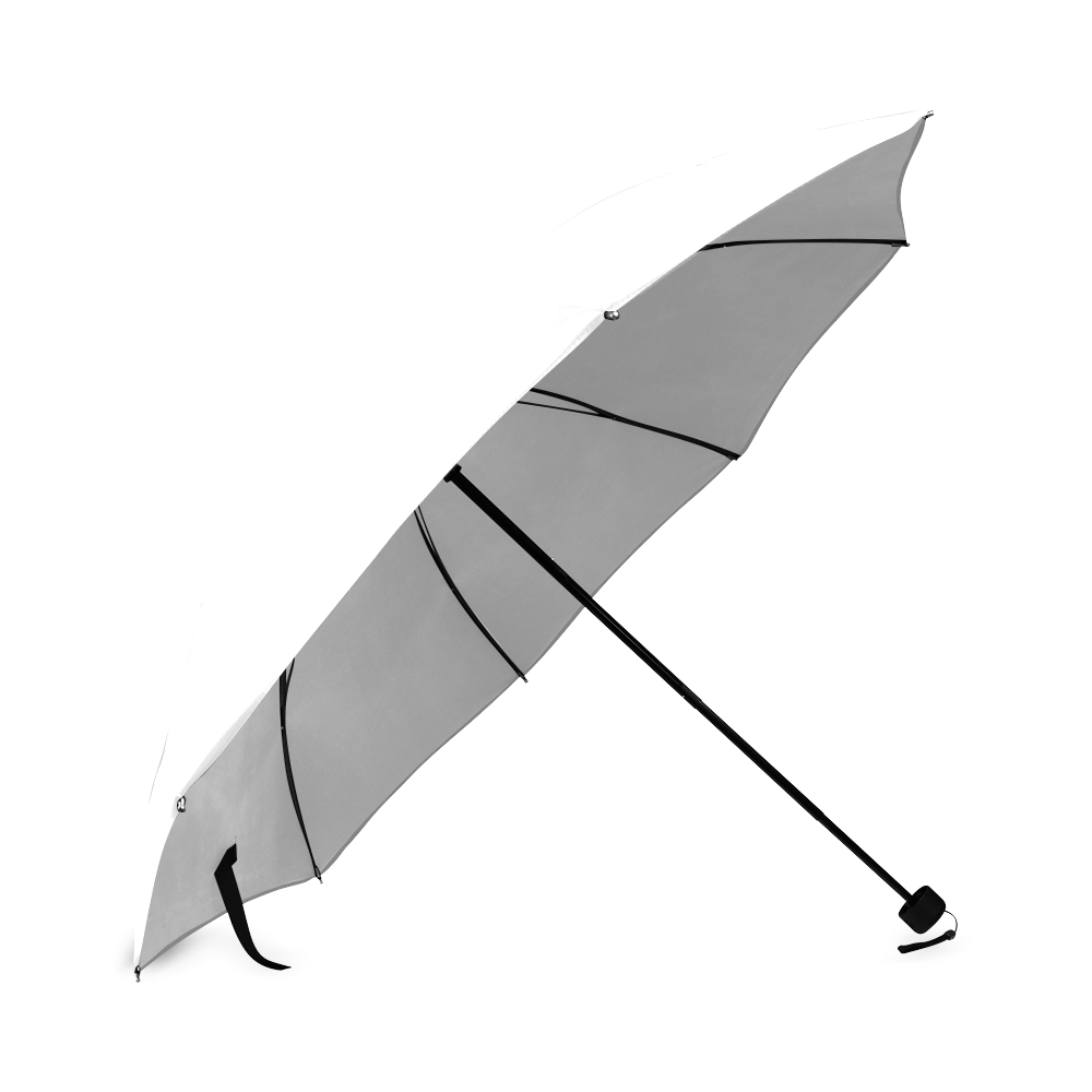 Foldable polyester pongee umbrella in gray, compact design for easy storage and travel