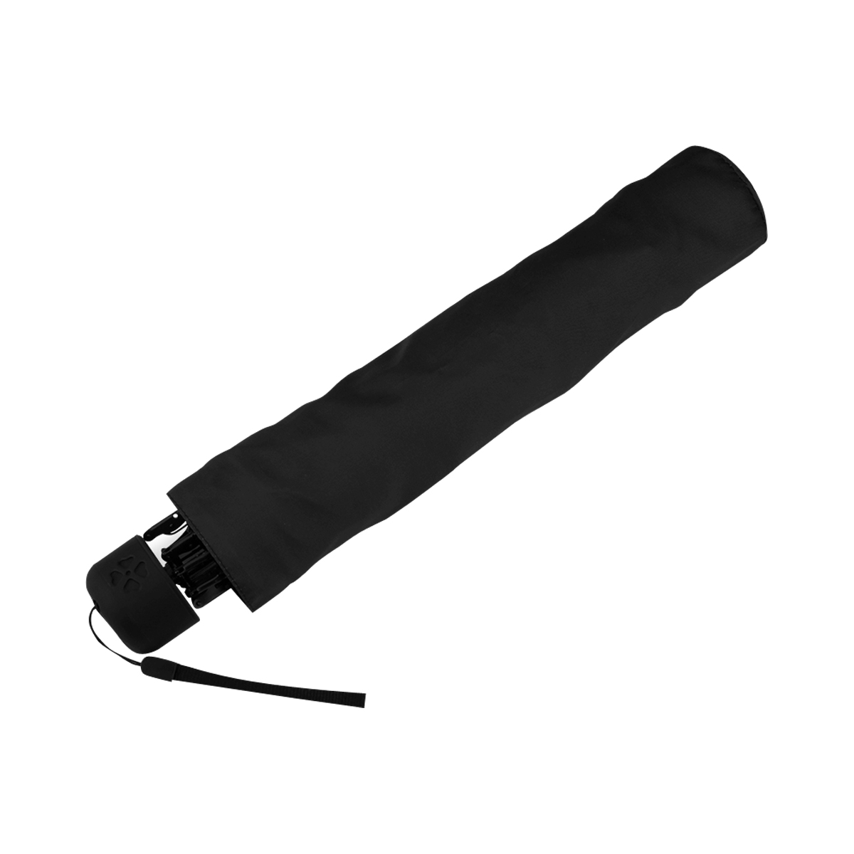 Foldable Anti-UV black umbrella, compact design and portable.