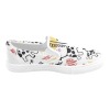Women's slip-on canvas shoe (Model 019) with dalmatian and abstract art print.