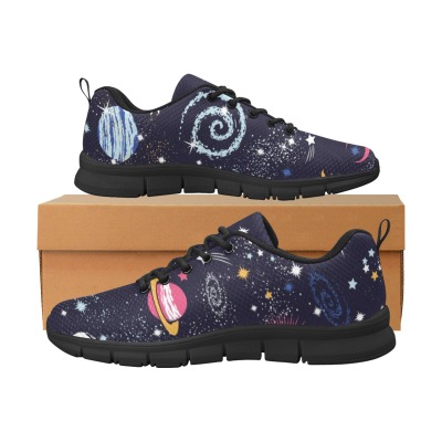 Women's Breathable Sneakers Model 055 with starry night print, mesh cloth, featuring unique design