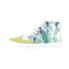 Bootes Model 038 high top canvas women's shoe with watercolor leaf pattern and rubber sole