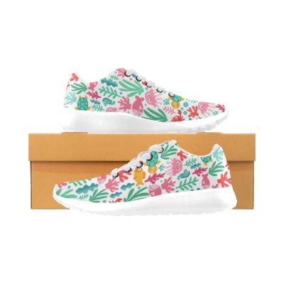 Kid's Sneakers (Model020) with floral pattern, white sole, flywire upper, for kids