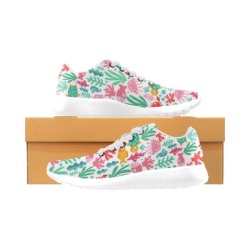 Kid's Sneakers (Model020) with floral pattern, white sole, flywire upper, for kids