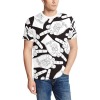 Men's All Over Print T-shirt, black and white hand pattern, short sleeve, round neck, daily wear