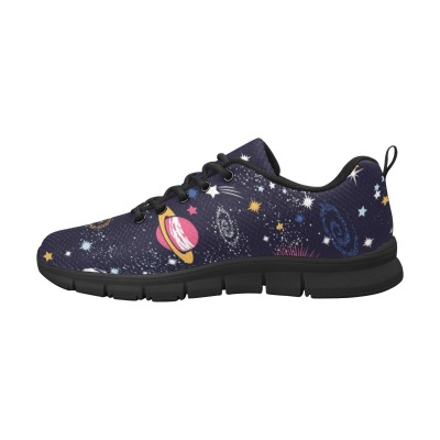 Women's Breathable Sneakers Model 055 featuring starry night print, mesh cloth, and comfortable design.