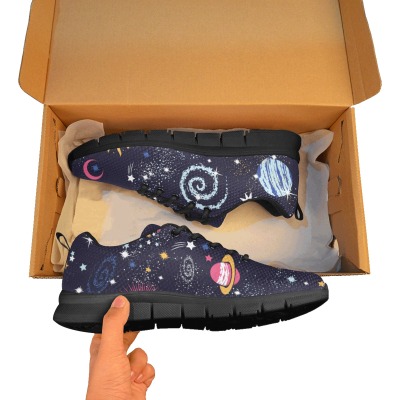 Women's Breathable Sneakers Model 055, starry night print, in box, mesh cloth, sports shoes