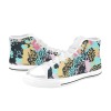 Aquila High Top Kid's Canvas Shoes with colorful floral pattern, lace-up closure, and rubber outsole.