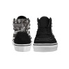 Men's black high top canvas shoes, Oxford fabric, model E001-1, with white sole, Inkedjoy product.