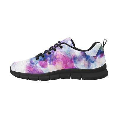 Men's Breathable Sneakers Model 055: featuring a vibrant all-over print, mesh cloth, and comfortable sports shoe design.