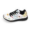 Women's Model 020 Sneakers - White with colorful design, black sole