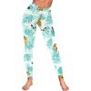 Women's All-Over Low Rise Leggings (Model L05) with blue floral pattern