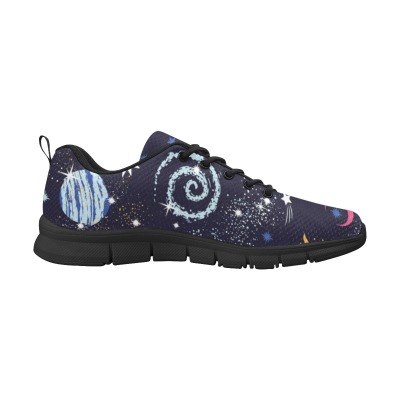 Women's Breathable Sneakers Model 055 with starry night print, mesh cloth, and stylish design