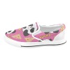Kids' slip-on canvas shoes (Model 019) with cow pattern and 'Summer' text, pink and white design