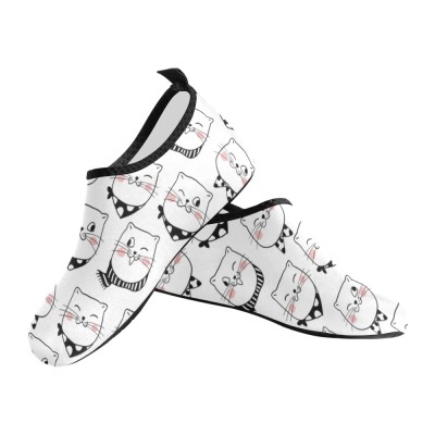 Women's white owl pattern barefoot aqua shoes for water activities