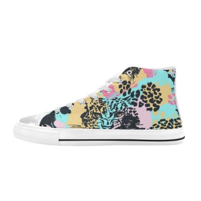 Aquila High Top Canvas Kid's Shoes (Big Kid) with colorful floral pattern