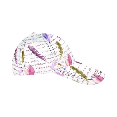 All Over Print Dad Cap C with feather pattern, unisex adjustable cap