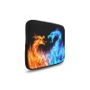 14 inch Laptop Sleeve featuring Fire and Ice Dragon Design, Water Resistant Neoprene