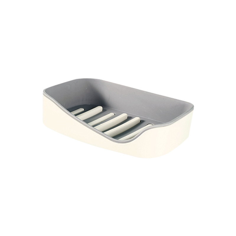 Matte two-tone soap box with a sculpted wave-shaped rim