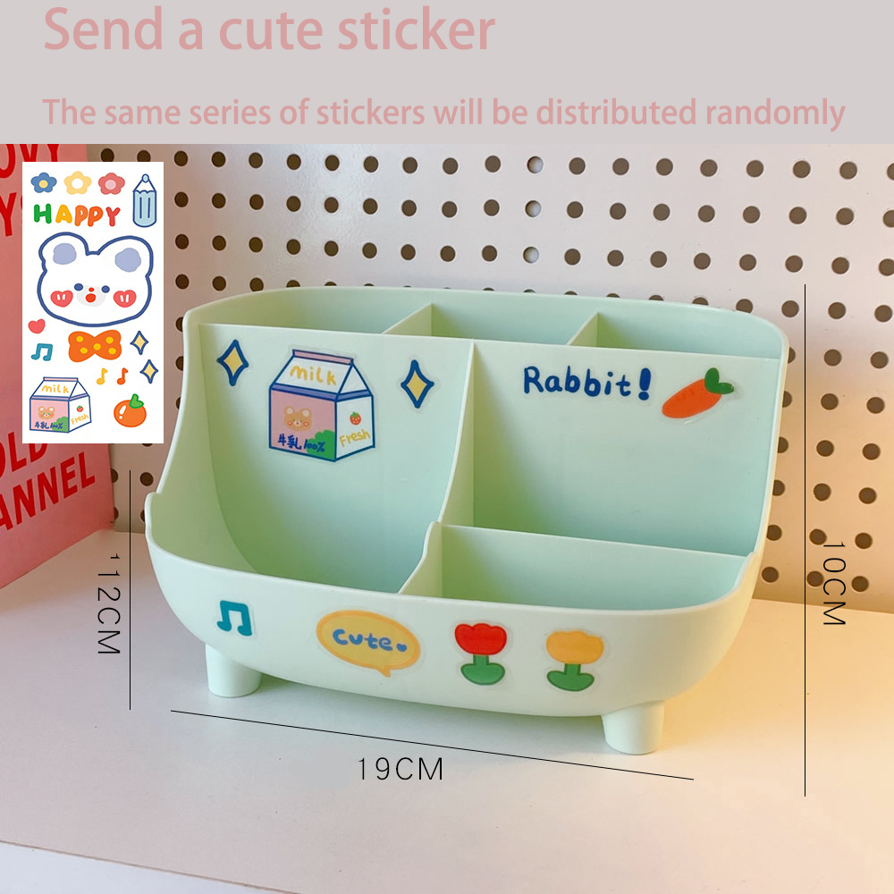 Mint desk organizer with dimension overlay showing 19 by 10 centimetre footprint