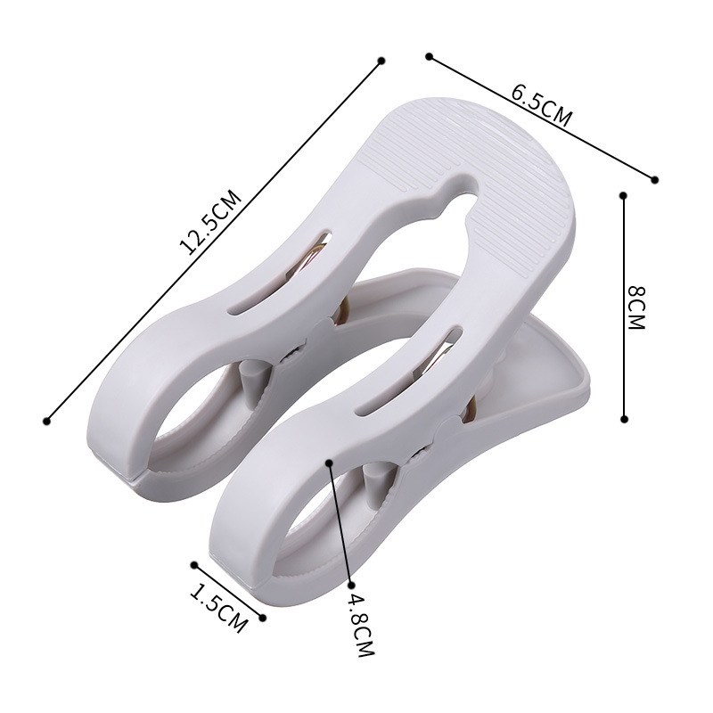 White clip shown with its length, width and height dimensions