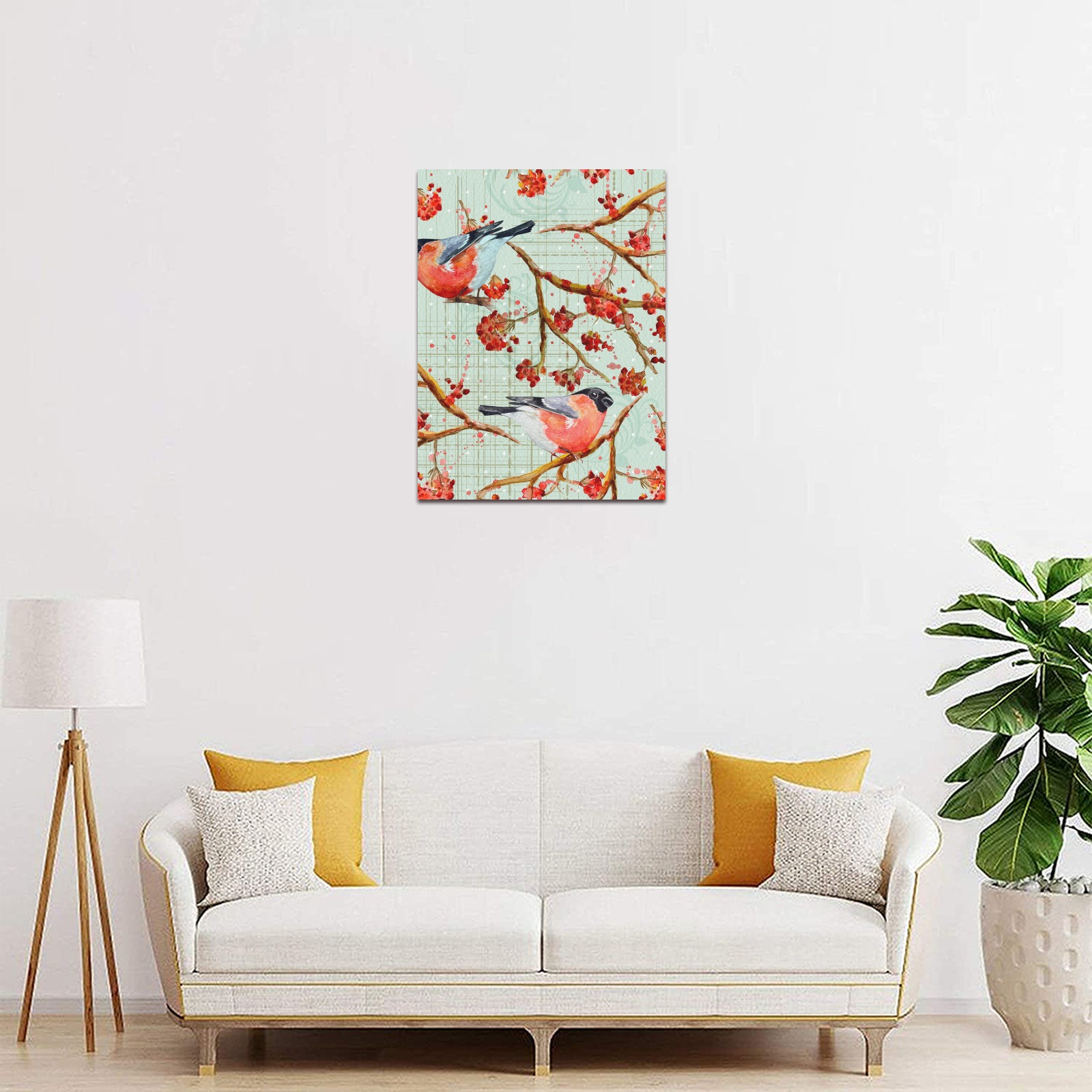 12x16 Floral Canvas Print for Home Decor | Made in USA, showcasing vibrant floral design on a white wall.
