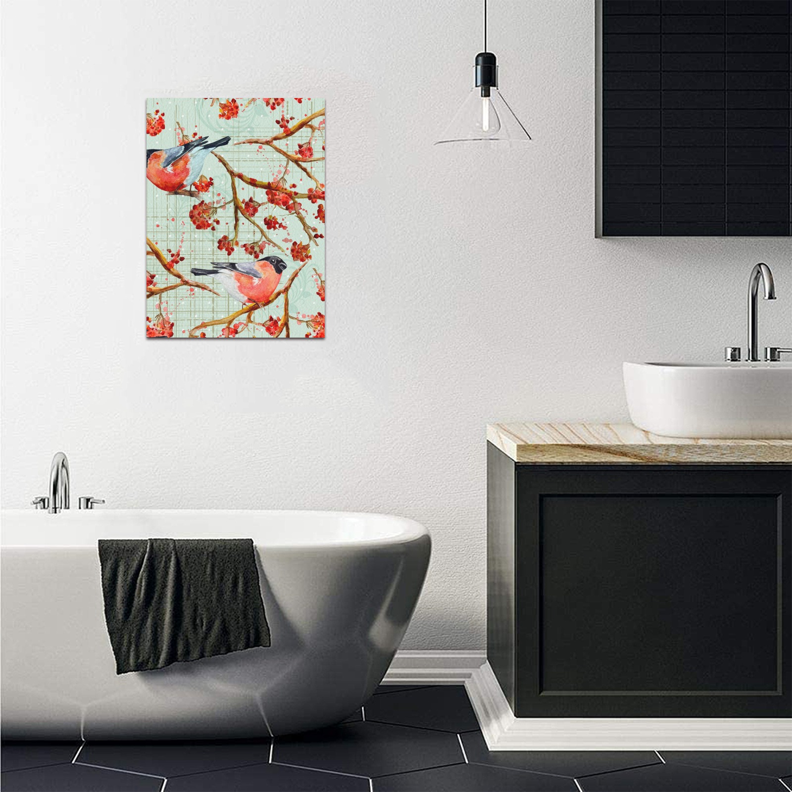 12x16 Frame Canvas Print, Floral design, made in USA, home decor.