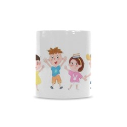 11oz Morphing Mug with cartoon kids, perfect for coffee and tea.