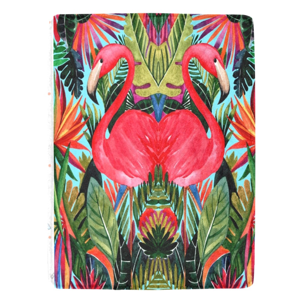 Ultra-Soft Micro Fleece Blanket with Flamingo Pattern