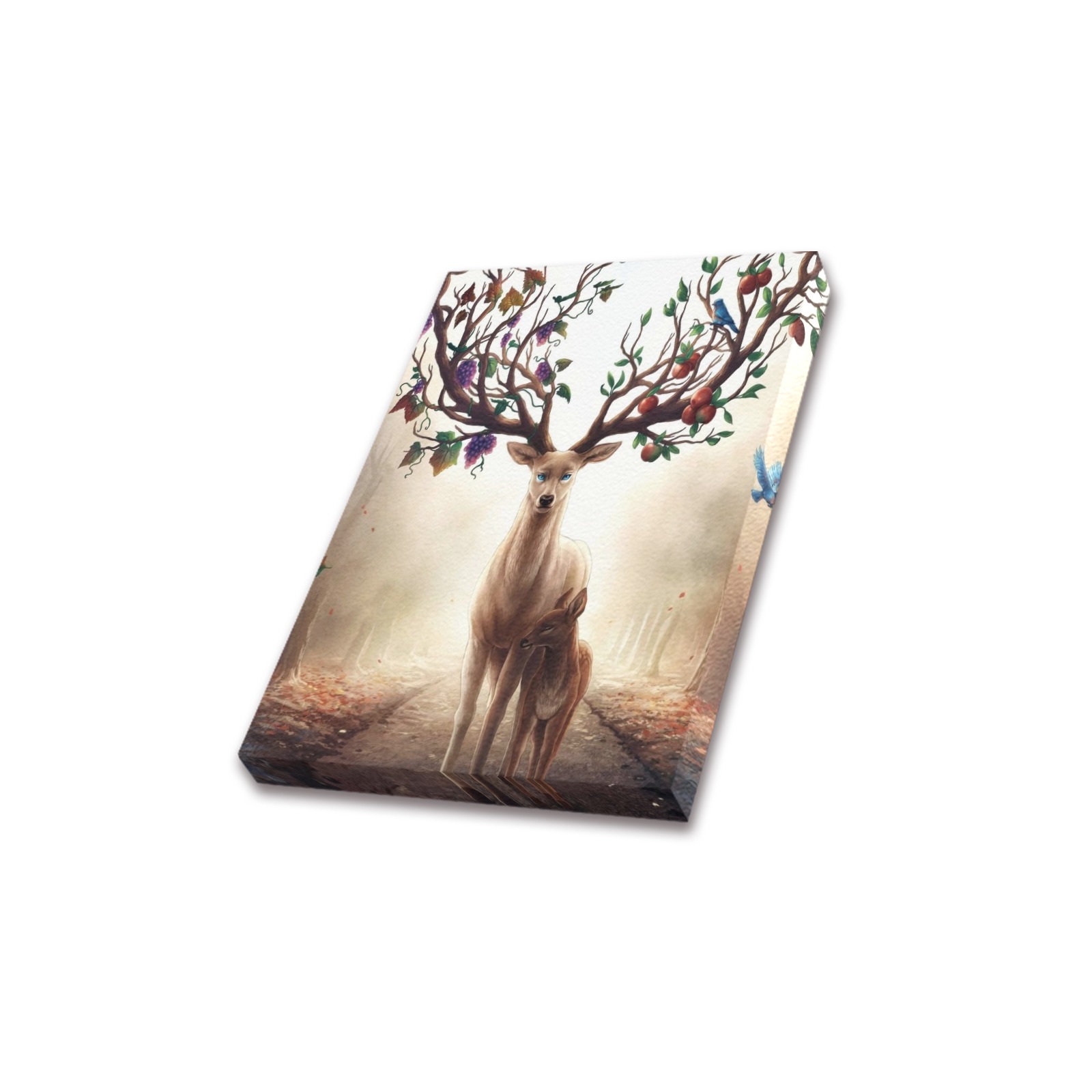8x10 Canvas Print - Deer with Tree Antlers for Living Room, Bedroom Decor, USA Made