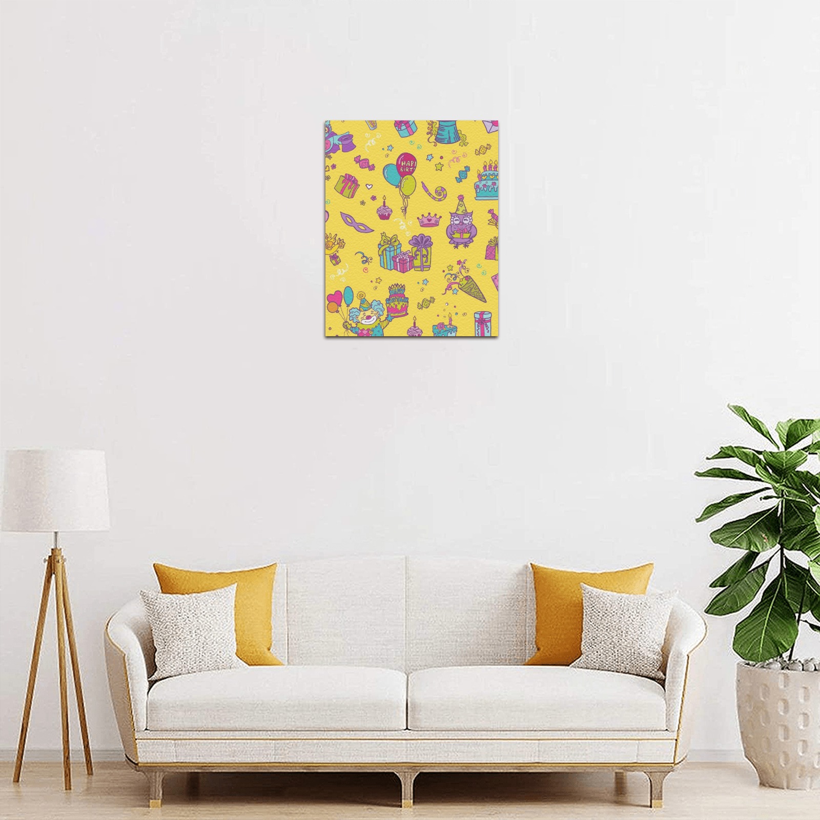 8x10 inch Canvas Print with Colorful Pattern, Made in USA, bedroom wall decor
