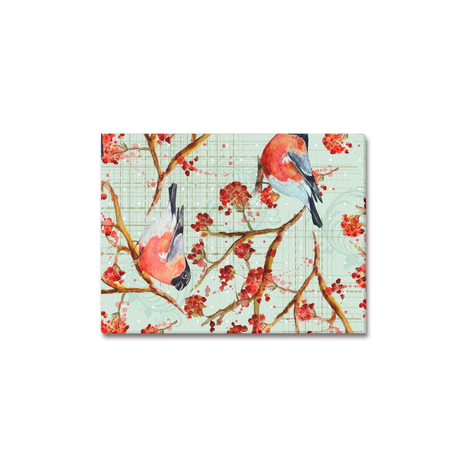 12x16 Frame Canvas Print, featuring a vibrant watercolor bird and floral design, Made in USA
