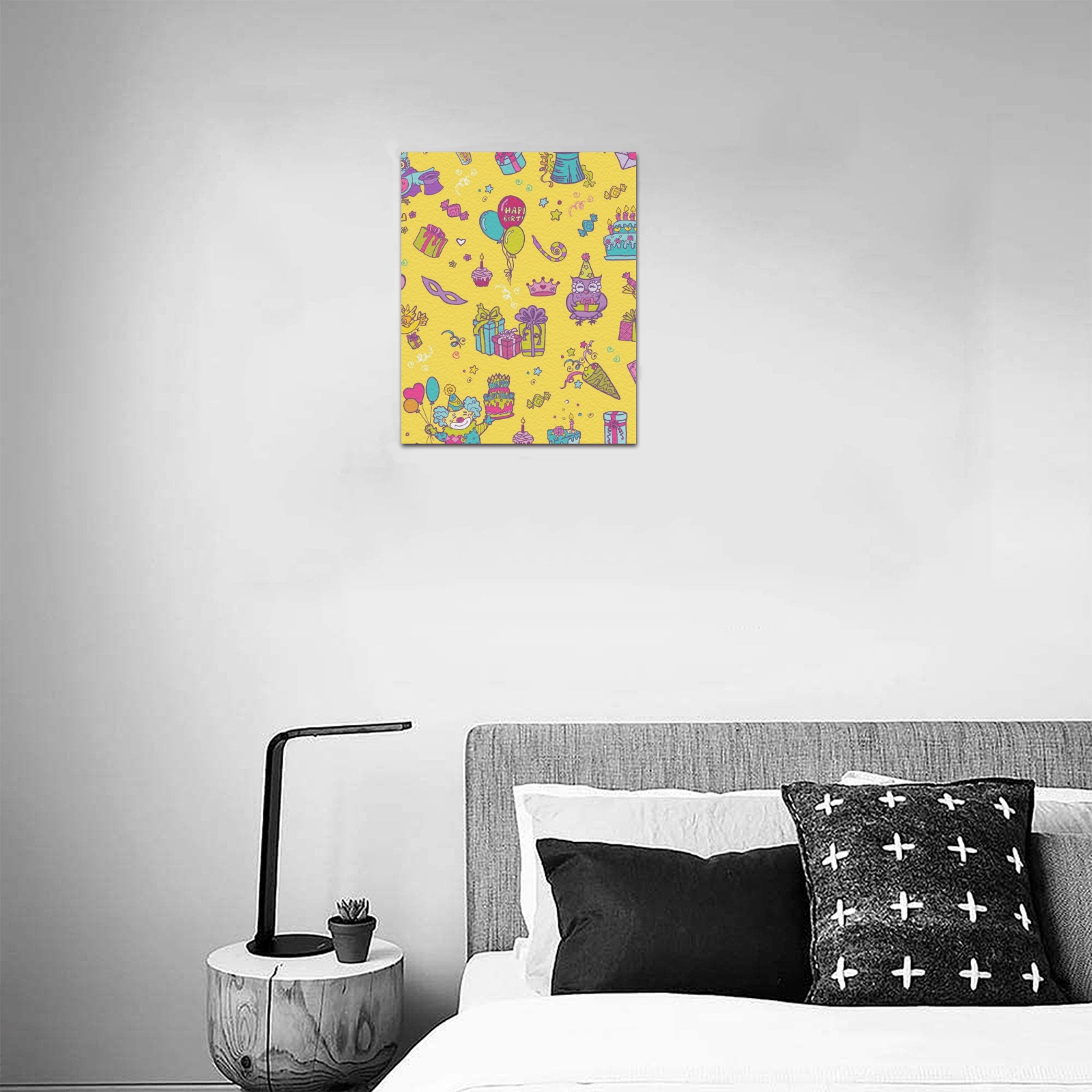 Frame Canvas Print 8x10 inch (Made in USA) with colorful patterns, bedroom wall decor.